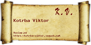Kotrba Viktor névjegykártya